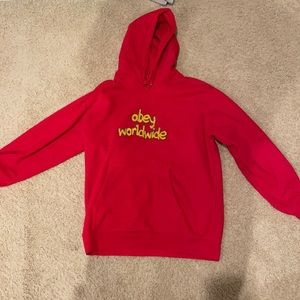 Red Obey hoodie